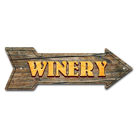 Signmission Winery Arrow Sign Funny Home Decor 36in Wide P-ARROW12-999544